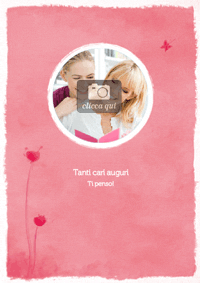 Biglietto rosa da personalizzare