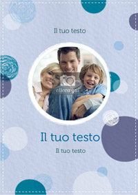Biglietto celeste e azzurro da personalizzare