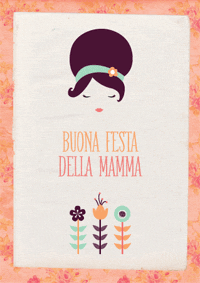 Biglietto di auguri fiorito per la festa della mamma