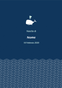 Partecipazione di nascita bimbo blu con balena