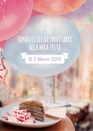 Biglietto di invito pezzo di torta