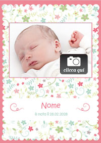 Biglietto di nascita bimba con foto