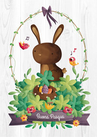 Buona Pasqua, coniglietto di Pasqua carino