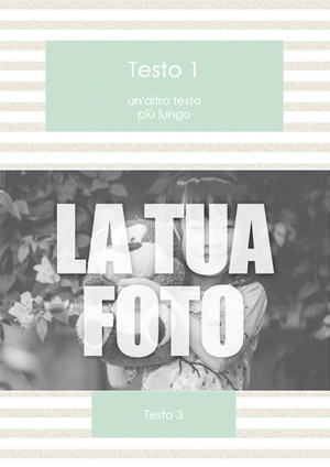 Cartolina a righe verdi con una foto