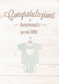 Congratulazioni e benvenuto